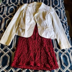Ruffle dress (paired with blazer)